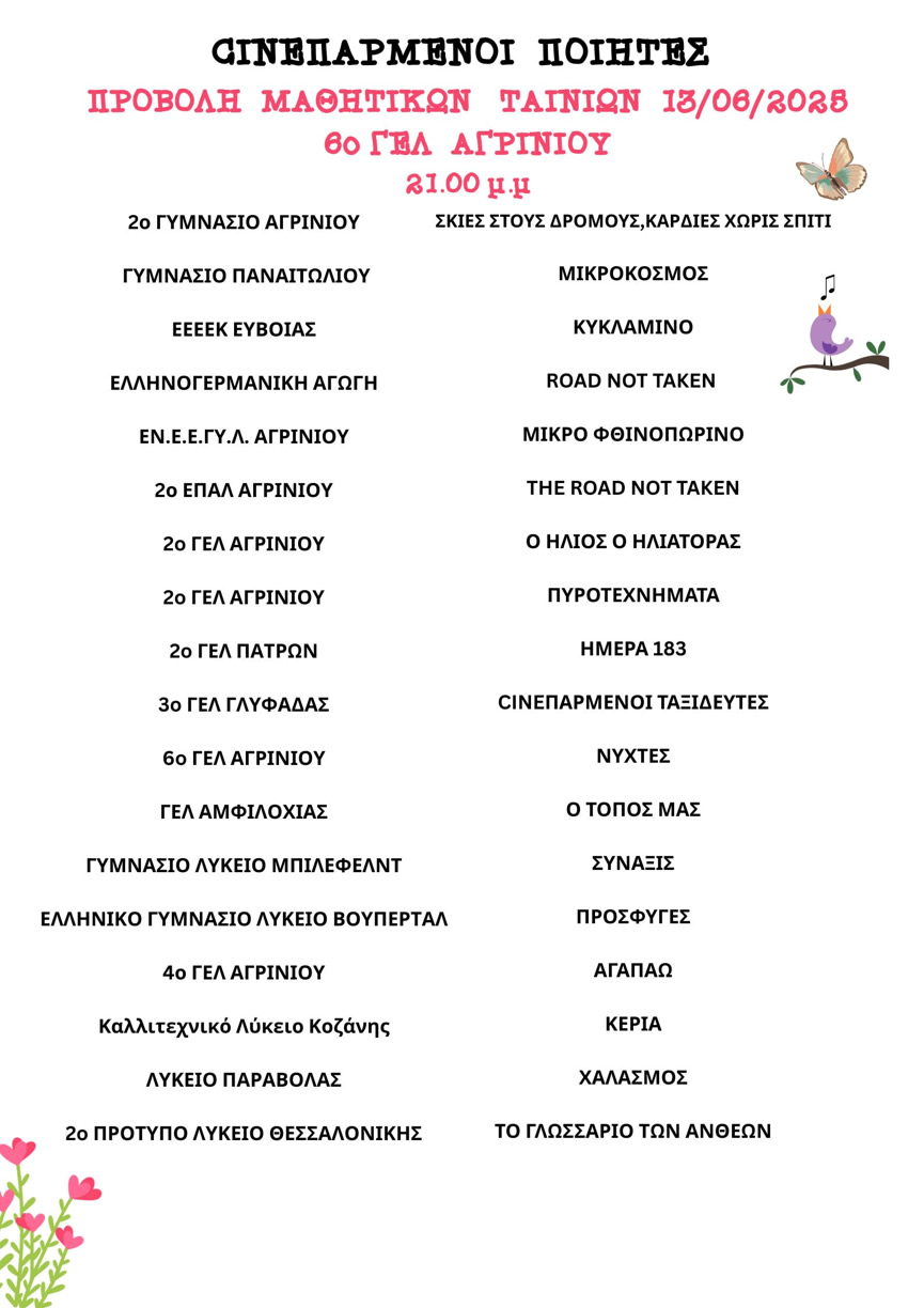 CINEPARMENOI 2026 LISTA B