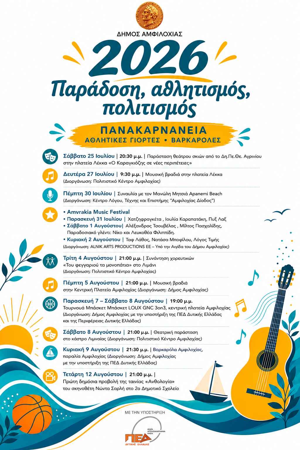 amfiloxia προγραμμα πολιτιστικό καλοκαίρι 2026